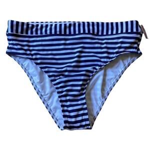 Splendid Retro Bikini Bottoms NEW Never Enough Navy Stripe size L